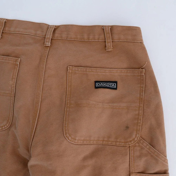 Dakota Tan Relaxed Fit Durable Thick Cotton Dungaree  Carpenter Style Pants - Picture 14 of 15